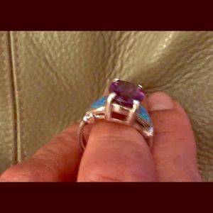 Amethysts silver ring